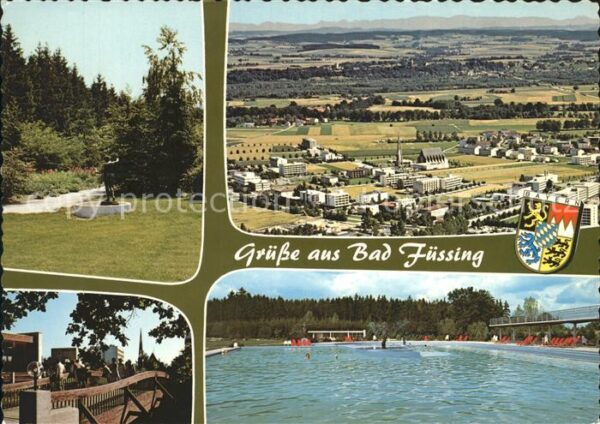 Bad Fuessing Park Fliegeraufnahme Brücke Schwimmbad