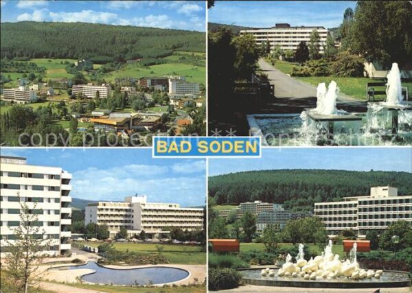 Bad Soden-Salmuenster Kuranlagen Teich Sprudel Brunnen