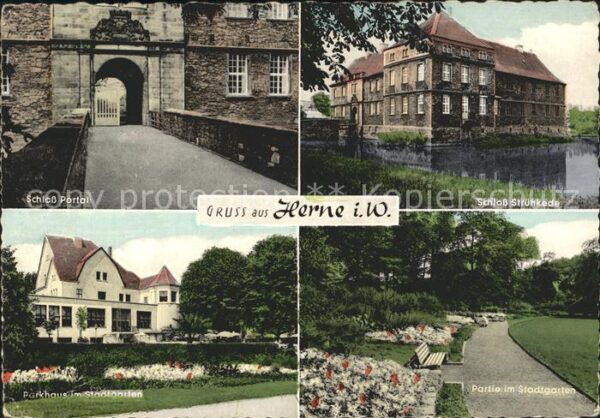 Herne Westfalen Schlossportal Schloss Strünkede Parkhau