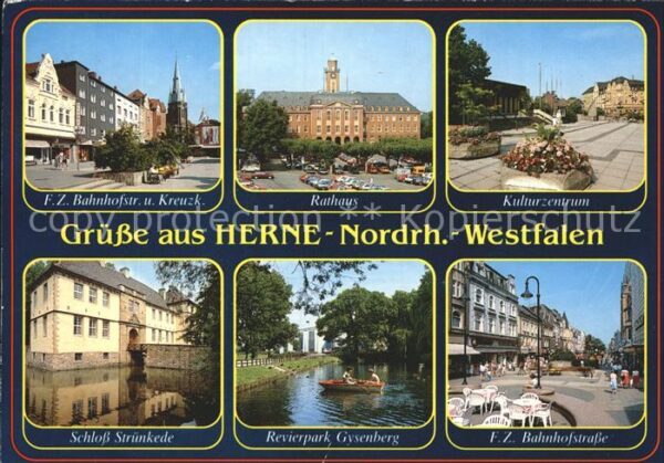 Herne Westfalen Bahnhofstr Kreuzkirche Rathaus Kulturze