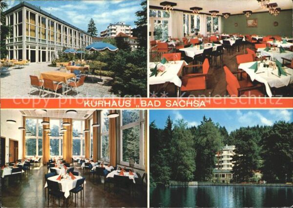 Bad Sachsa Harz Kurhaus Terrasse Speisesaal Teich