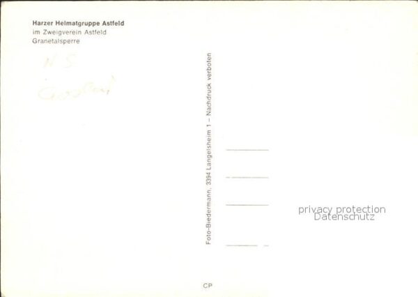 Astfeld Langelsheim Harzer Heimatgruppe Granetalsperre – Bild 2