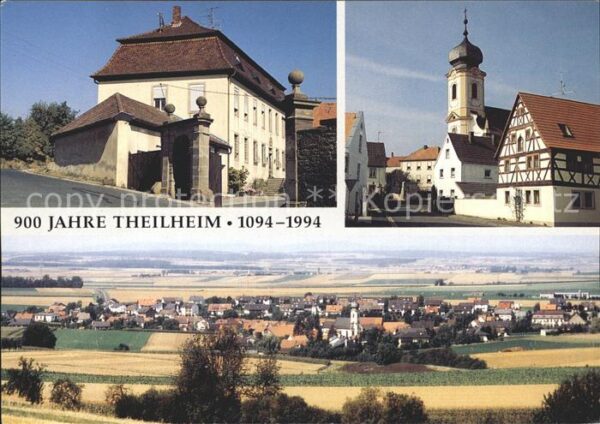 Theilheim Schloss Zehntplatz mit Kath Kirche Blic