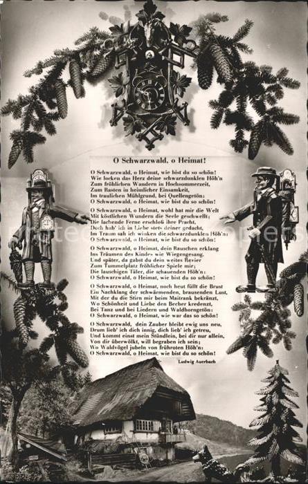 Schwarzwald O Schwarzwald o Heimat Gedicht Ludwig A