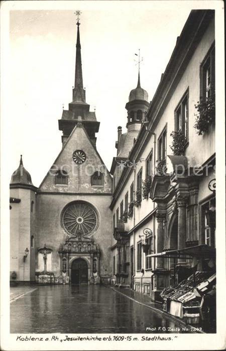 Koblenz Rhein Jesuitenkirche erbaut 1609 mit Stadthau
