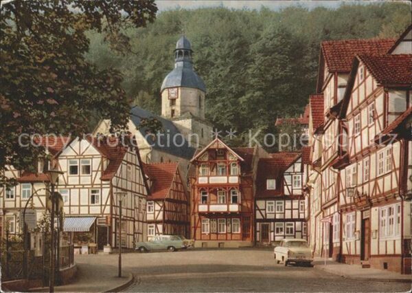 Allendorf Bad Sooden Rhenanuspltz mit Marienkirche Fachwerkh