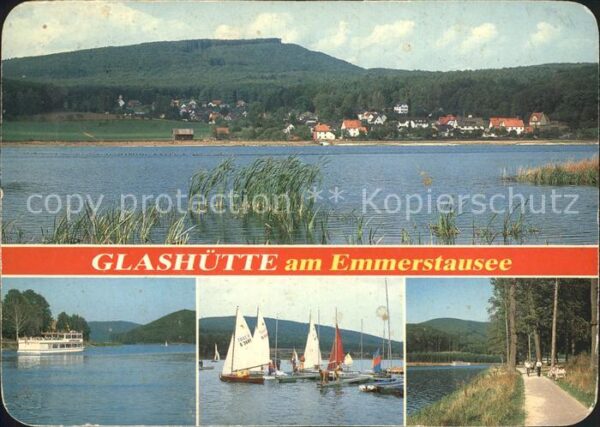 Glashuette Schieder Emmerstausee Segelboot Ausflugsdampfer