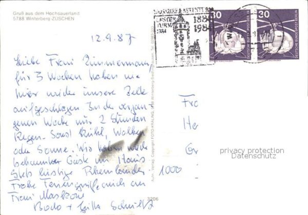 Zueschen Sauerland Ortsansicht Kirche Strassenpartie Fachw – Bild 2