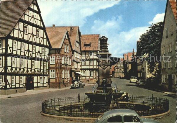 Hofgeismar Marktplatz Brunnen Fachwerkhäuser
