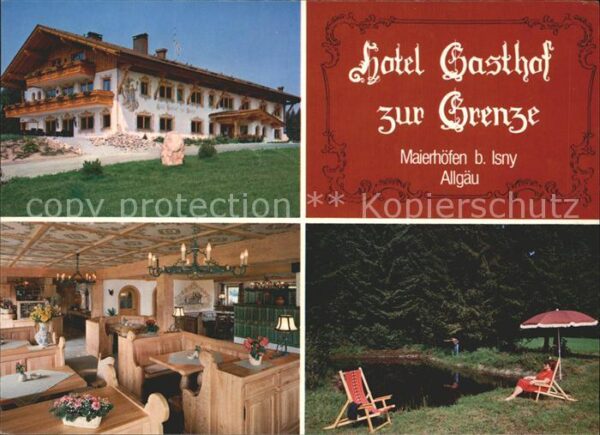 Maierhoefen Allgaeu Hotel Gasthof Zur Grenze Garten Teich