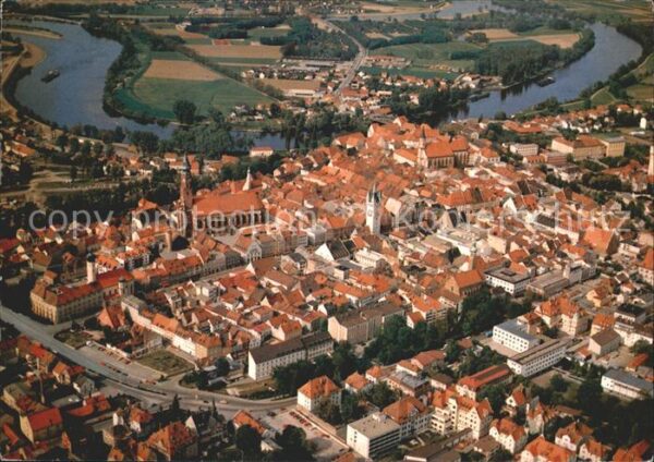 Straubing Donau Altstadt Fliegeraufnahme