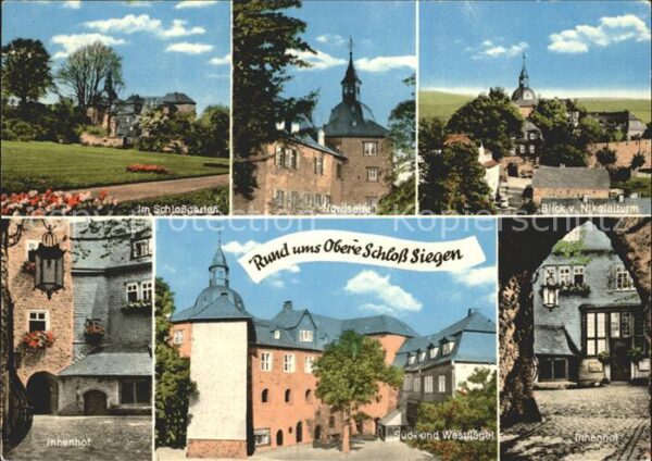 Siegen Westfalen Oberes Schloss Schlossgarten Innenhof N