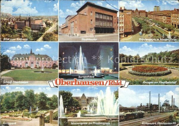 Oberhausen Rathaus Stadttheater Friedensplatz Wass