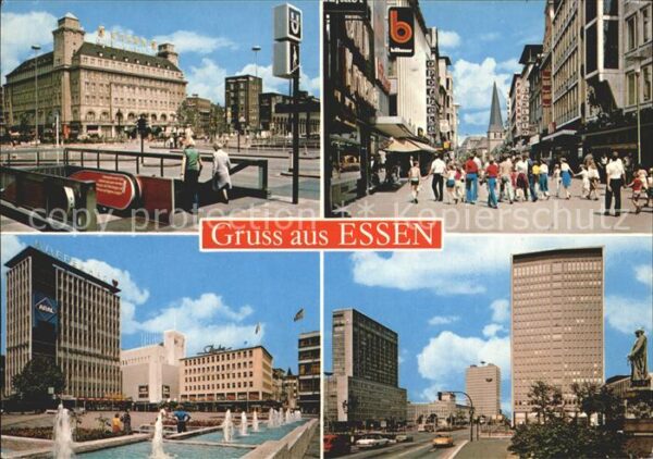 Essen Ruhr UBahn Station Fussgängerzonne Hochhaus