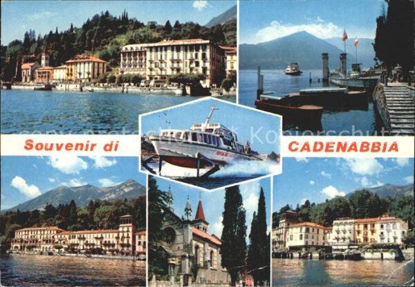 Cadenabbia Lago di Como Comersee Uferstrasse Hafen Boot