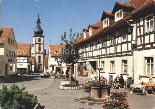 Gersfeld Rhoen Marktplatz Brunnen Kirche Kneipp Luftku