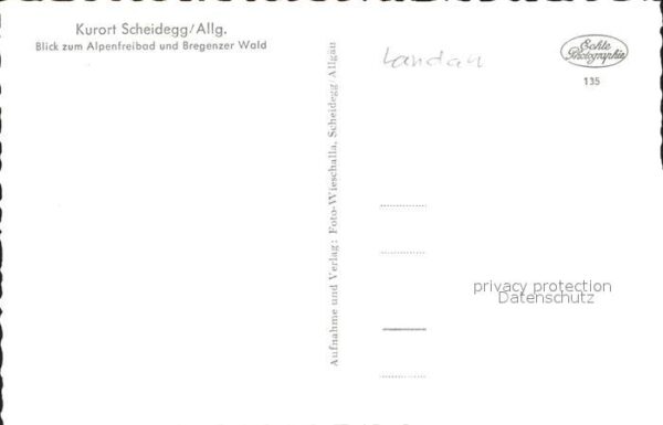 Scheidegg Allgaeu Blick zum Alpenfreibad und Bregenzer Wa – Bild 2