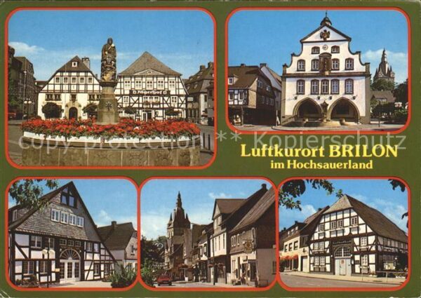 Brilon Brunnen Fachwerkhäuser Rathaus Luftkuro