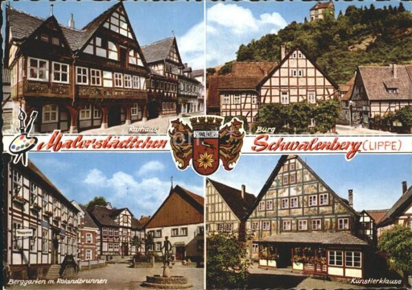 Schwalenberg Rathaus Burg Fachwerkhäuser Berggarten