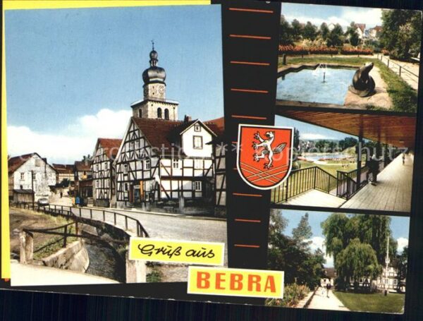 Bebra Ortspartie Fachwerkhaus Skulptur Freiba