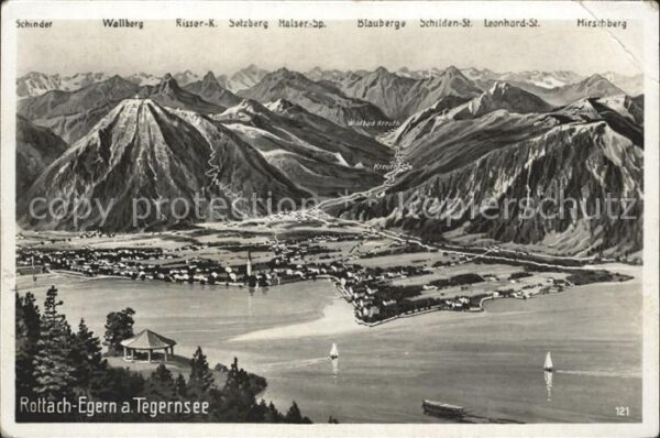 Rottach-Egern Panoramakarte am Tegernsee