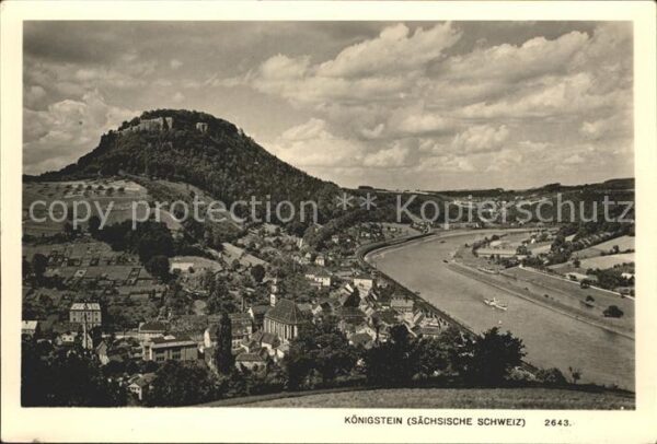 Koenigstein Saechsische Schweiz mit Elbpartie