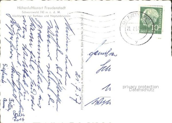 Freudenstadt Marktplatz mit Rathaus und Neptunbrunne – Bild 2