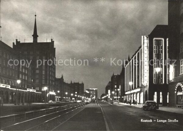 Rostock Lange Strasse bei Nacht