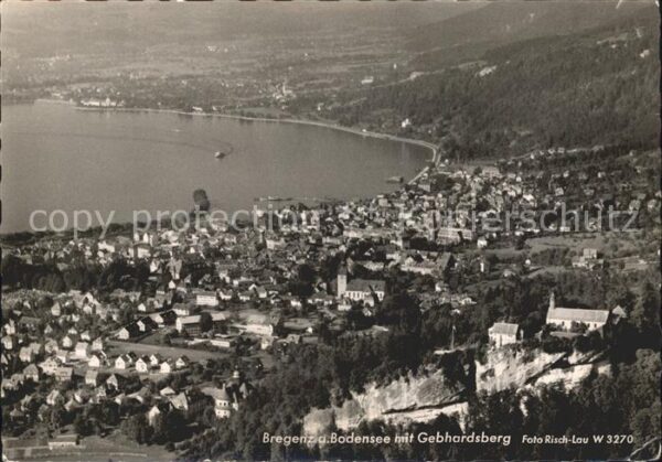Bregenz Vorarlberg mit Gebhardsberg Fliegeraufnahme