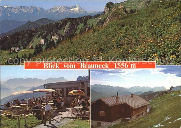 Brauneck-Gipfelhaus Gedächtnishütte mit Wetterstein und Zug