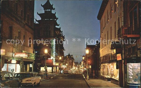 San Francisco California Chinatown Grant Avenue at night