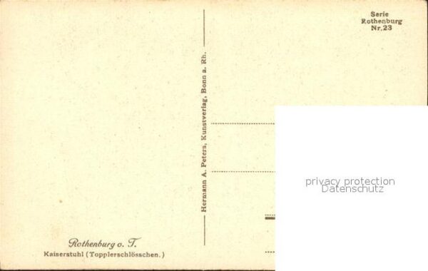 Rothenburg Tauber Kaiserstuhl Topplerschlösschen Serie Ro – Bild 2