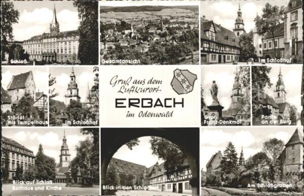 Erbach Odenwald Schloss Schlosshof Graf Franz Denkmal B