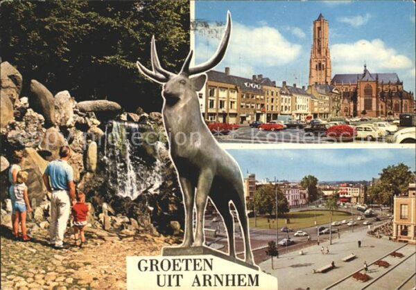 Arnhem Wasserfall Kirche Platz Skulptur