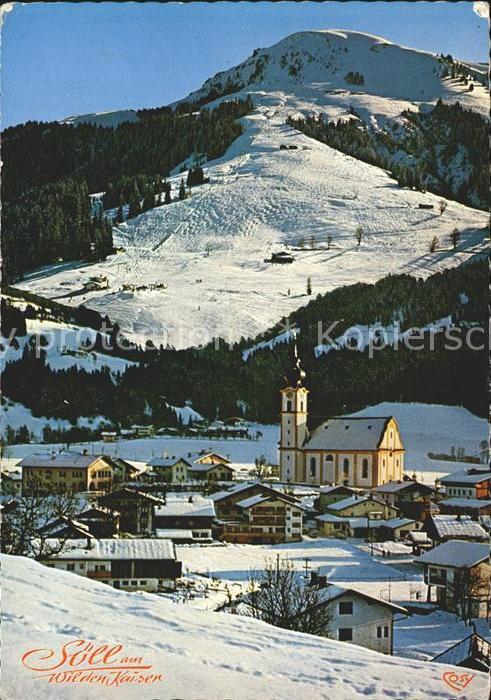 Soell Tirol am Wilden Kaiser Ortsansicht mit Kirche