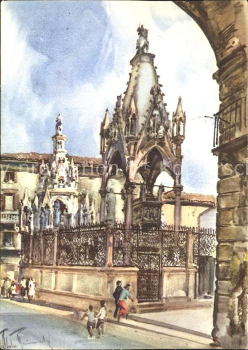 Verona Veneto Arche Scaligere Künstlerkarte