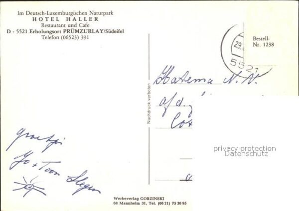 Pruemzurlay Hotel Haller im Deutsch Luxemburgischen – Bild 2