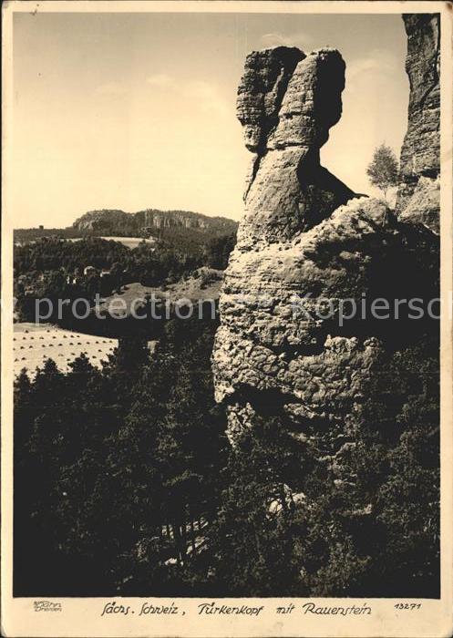 Bad Schandau Türkenkopf mit Rauenstein Felsen