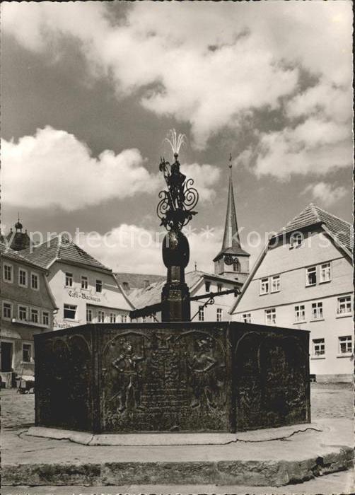 Bischofsheim Rhoen Gusseiserner Brunnen 16. Jhdt. Marktpla