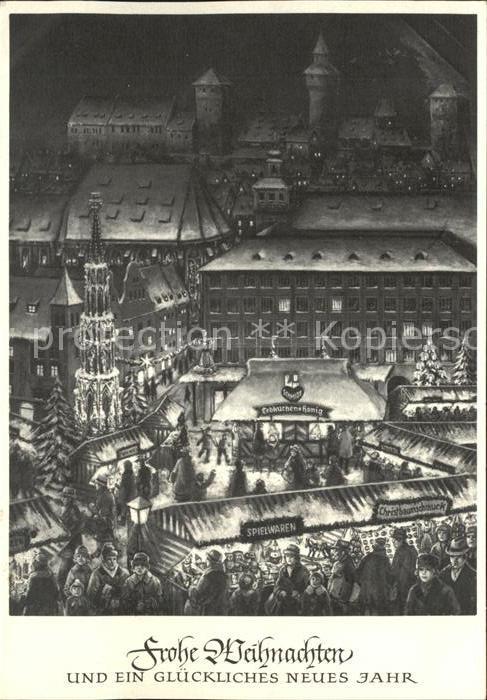 Nuernberg Christkindles Markt Burg Brunnen Lebkuc