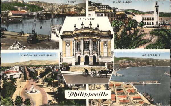 Philippeville Algerien Marktplatz Hafen Strand
