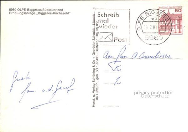 Olpe Biggesee Erholungsanlage Biggesee- Kirchesohl Fl – Bild 2