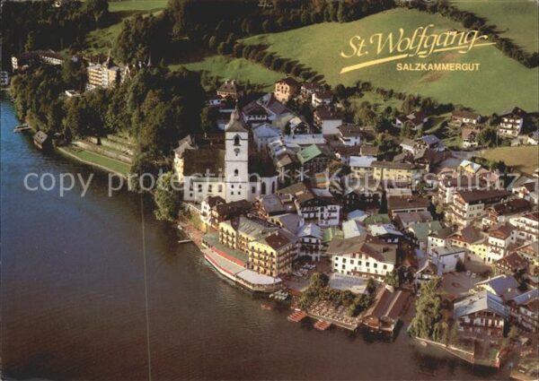 St Wolfgang Wolfgangsee Fliegeraufnahme Hotel Weisses Rössi