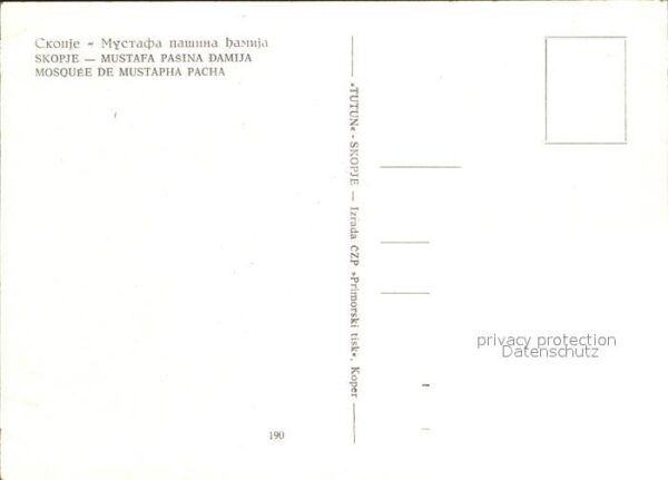 Skopje Skoplje Mosquee de Mustapha Pacha – Bild 2