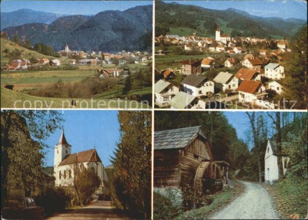 Tuernitz Niederoesterreich Total und Teilansicht Kirche Mühle