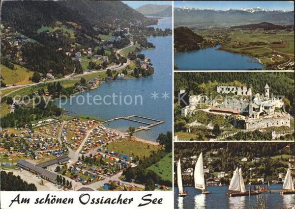 Annenheim Ossiacher See Blick von der Kanzel Burgruine Landskro