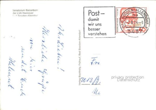 Bad Sooden-Allendorf Sanatorium Balzerborn der LVA Hannover – Bild 2