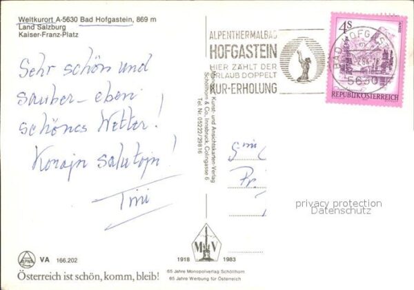 Bad Hofgastein Kaiser Franz Platz Brunnen Kirche – Bild 2