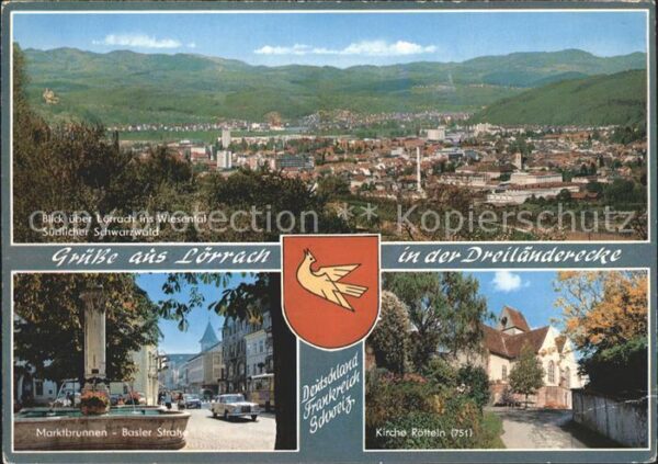 Loerrach Panorama Marktbrunnen Basler Str Kirche