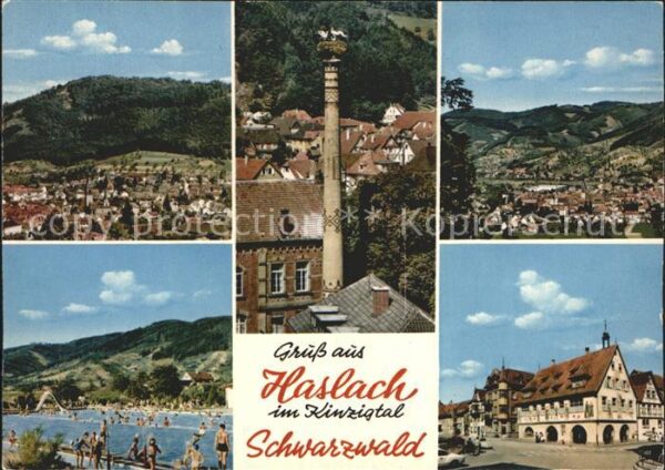 Haslach Kinzigtal Totalansichten Storchenturm Schwimmbad